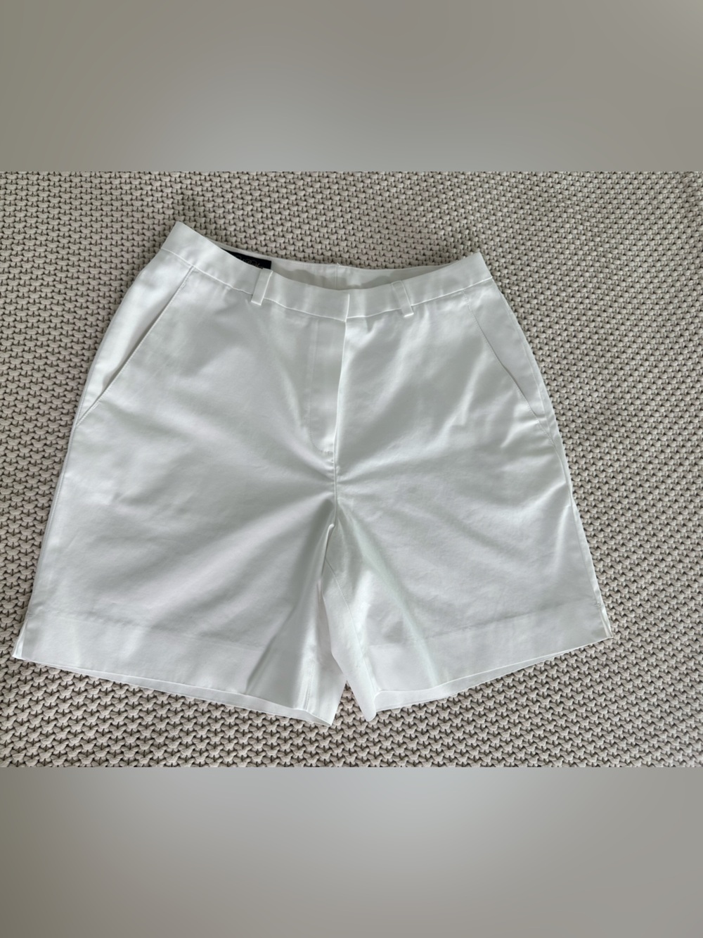 Brooks Brothers White High-Rise Tailored Shorts